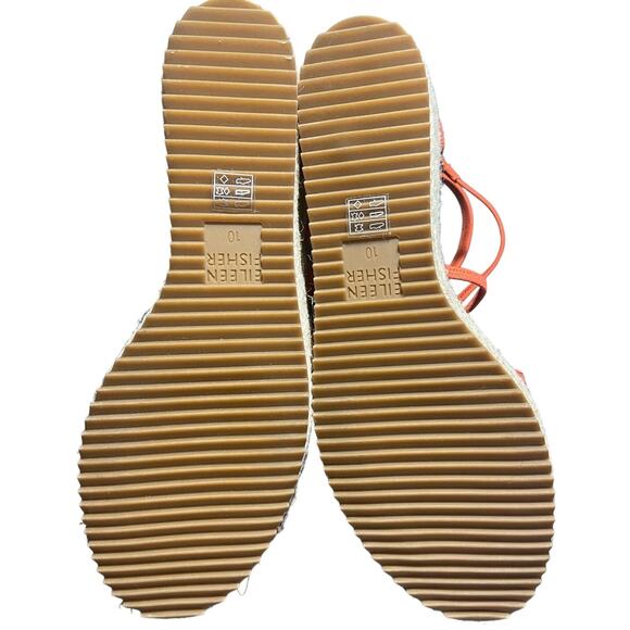 Eileen Fisher Espadrille strappy wedge women’s 10 tangelo (orange) Wanda NWOT - Picture 3 of 4
